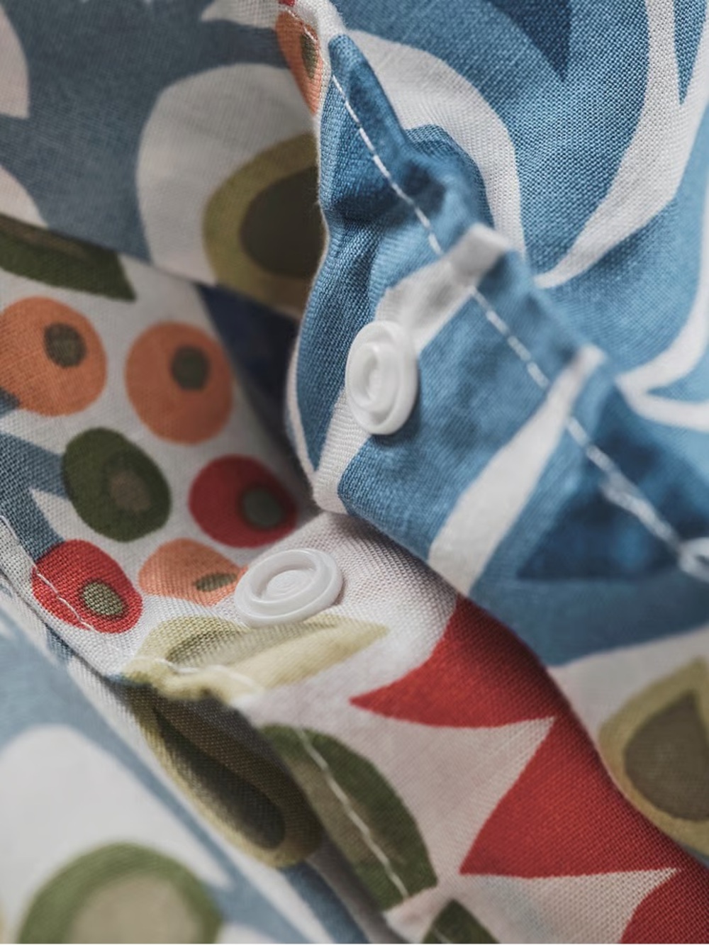 Floral Blue & Red Duvet Cover Set-Full/Queen (Double/Queen) size - Picture 5 of 8
